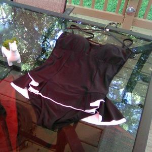 MINT CONDITION Sz. L Black One Piece w/skirt